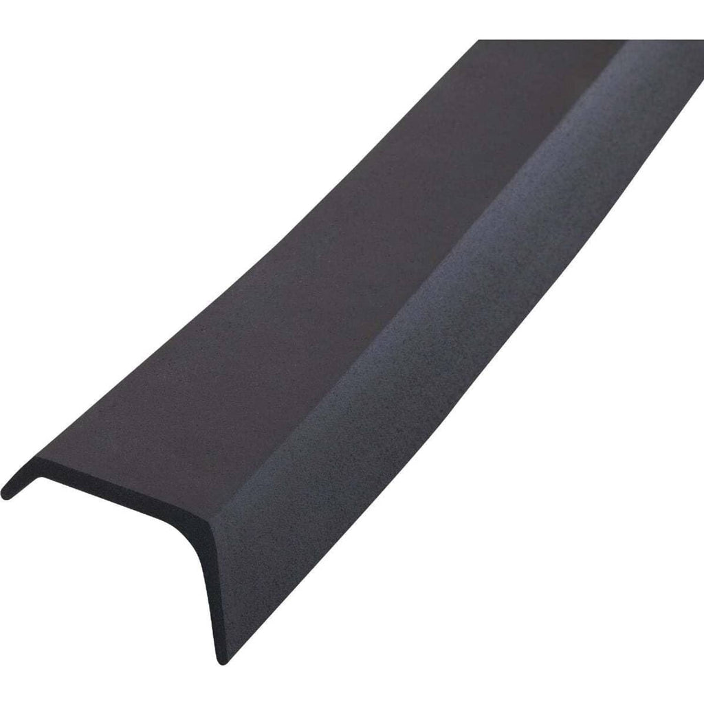 Black rubber U-channel garage door bottom seal with sealing flap