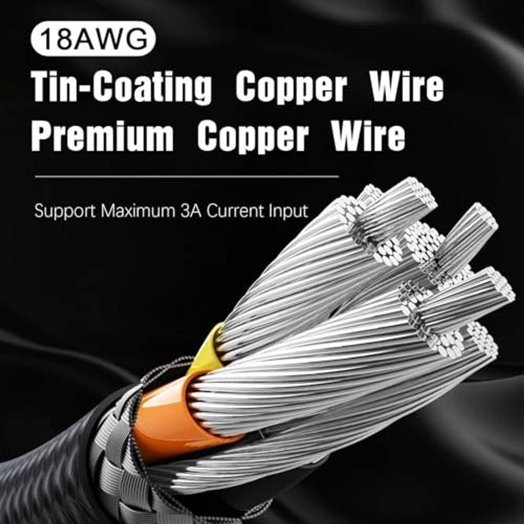 Tin-coated copper wire adapter cable with bundled silver strands and orange/yellow leads