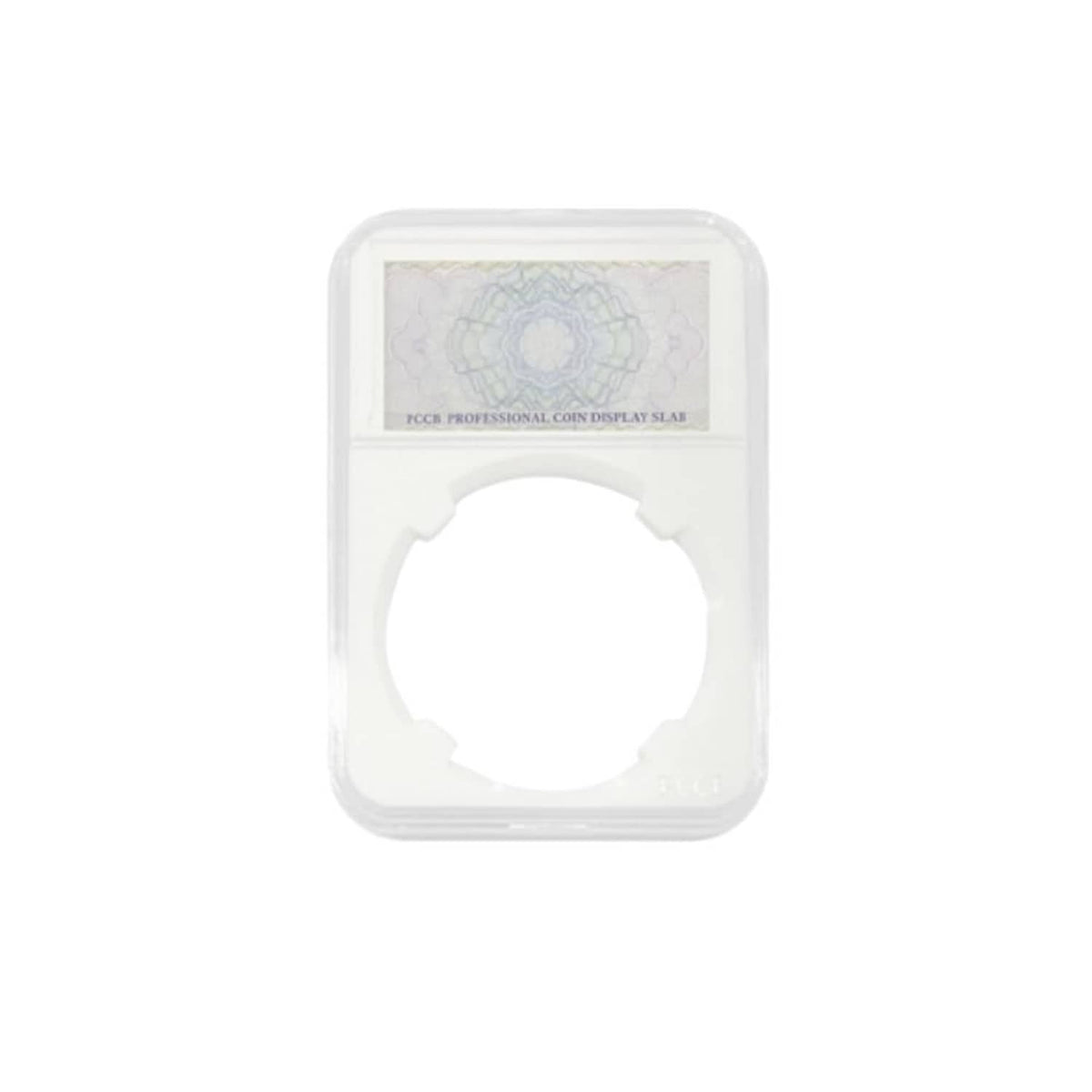 Acrylic coin slab display holder, clear case with round coin opening (32.5mm)