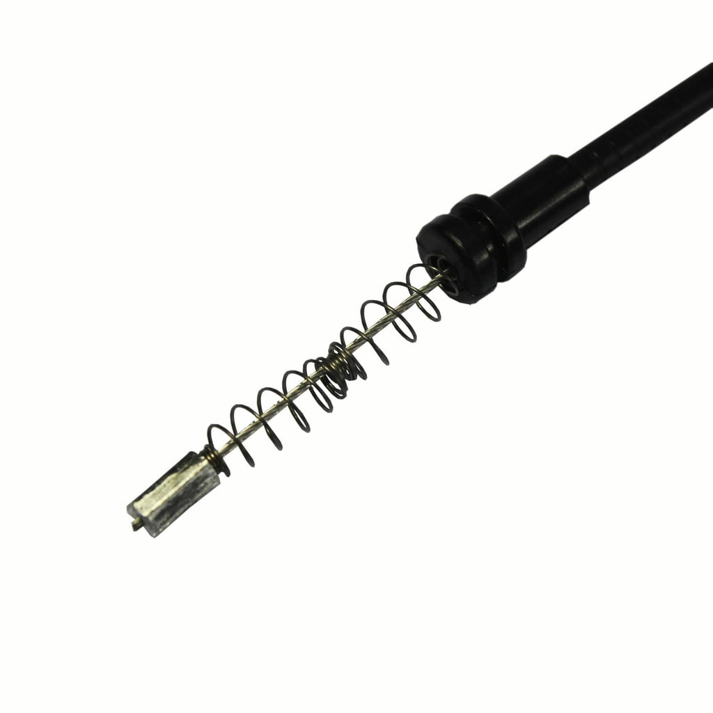 Black hood release cable with coiled spring and metal end fitting