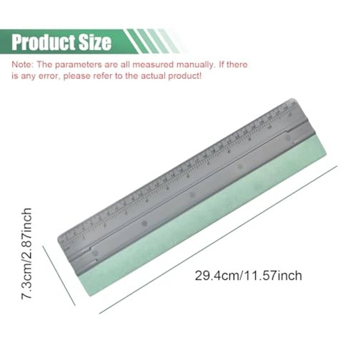 Vinyl wrap squeegee with gray measuring ruler and mint suede pad