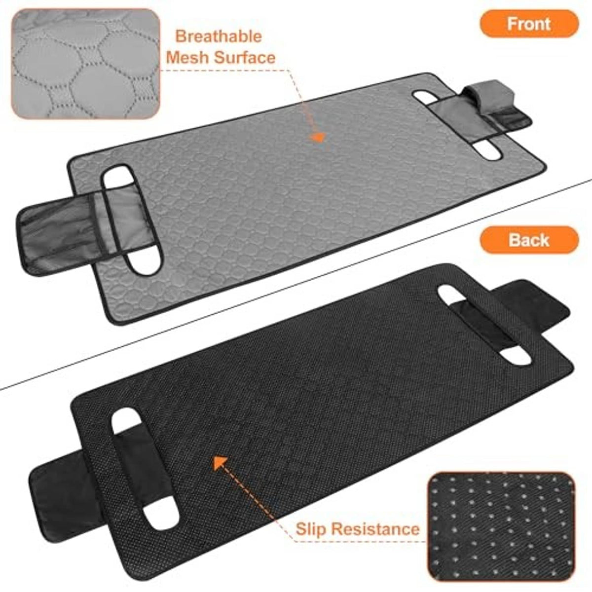 Grey mesh golf cart seat towel blanket with black straps and textured non-slip bottom