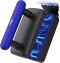 Magnetic aquarium glass cleaner with blue handle and dual-sided cleaning pad