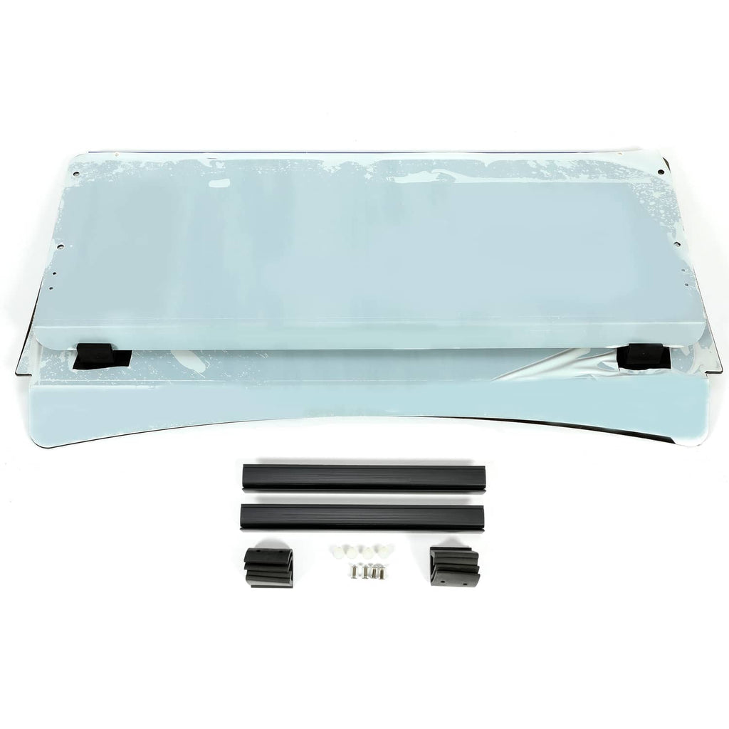 Tinted windshield windscreen kit with light tinted glass panel, bronze base and mounting pieces
