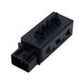 Black power seat switch module with multi-pin top and connector plug