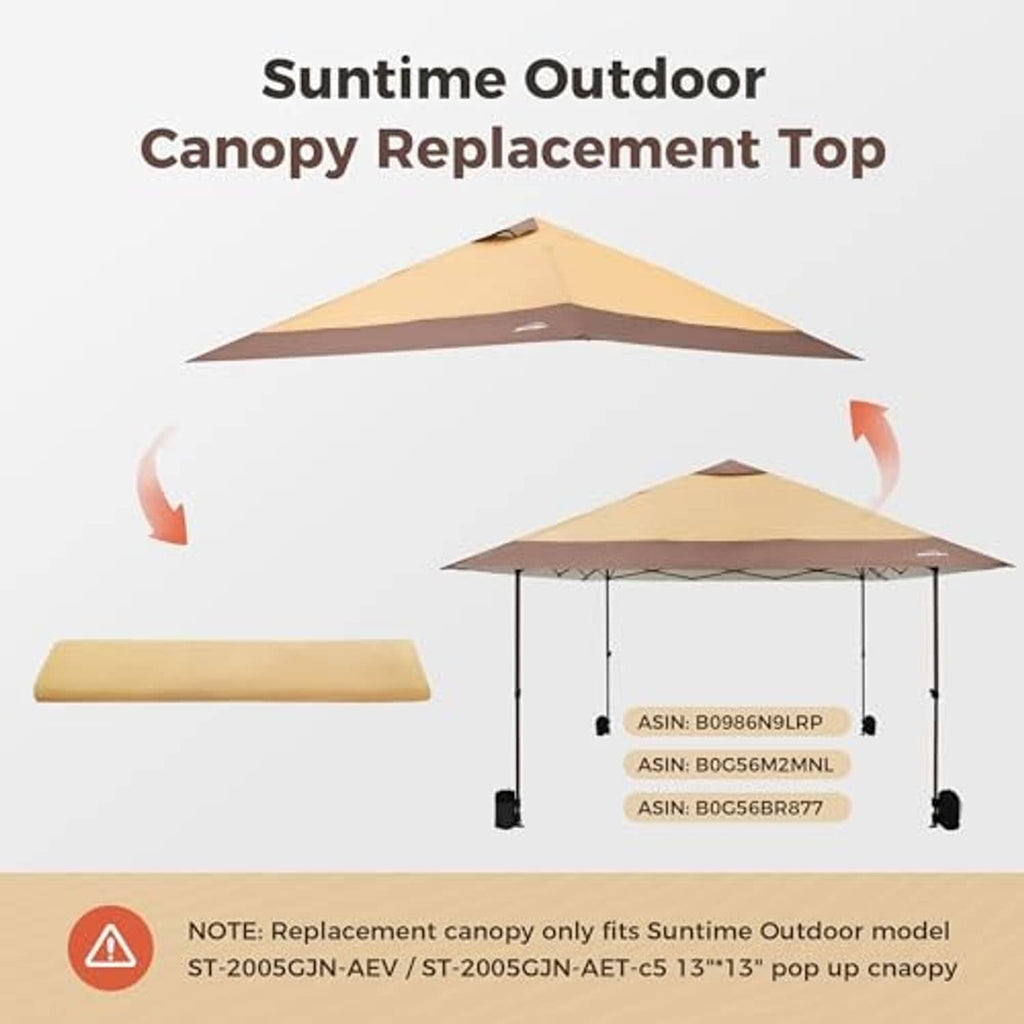 Khaki outdoor canopy replacement top cover with peaked roof panel