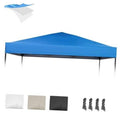 Blue waterproof pop-up tent replacement top with corner seams