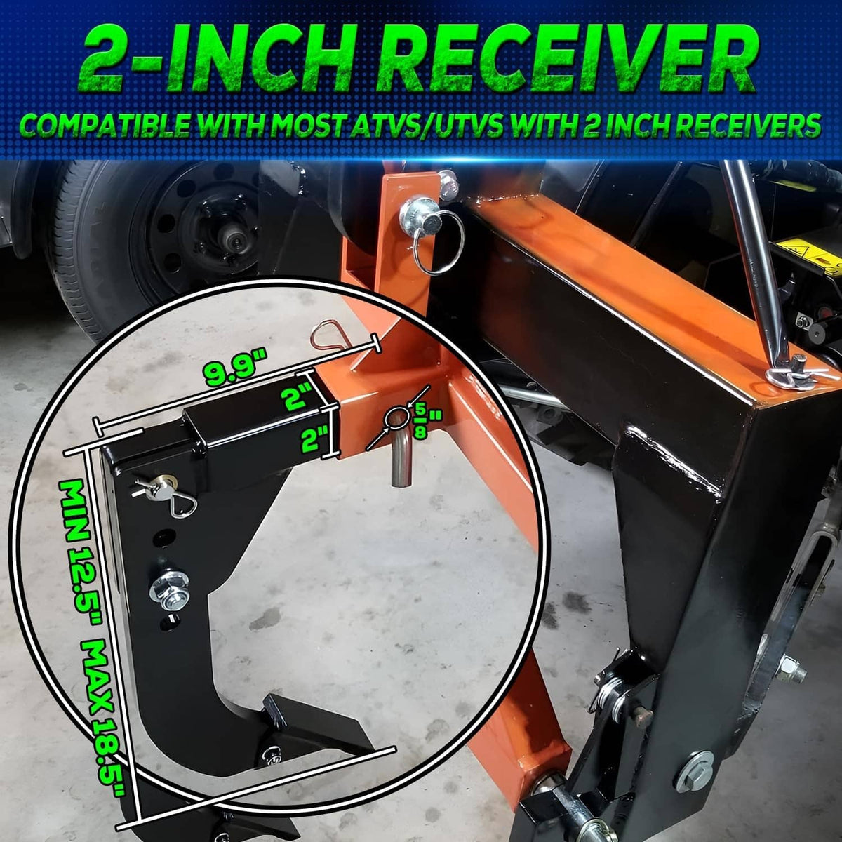Trencher ripper attachment for 2-inch receiver with curved shank and blade-like spikes