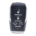 Black proximity key fob with metal button bars and lock, unlock, trunk icons