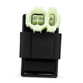 Black AC CDI box with 6-pin light green connector plugs, rectangular housing