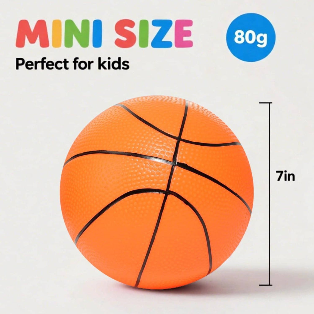 7in mini orange basketball ball with black ribbed design