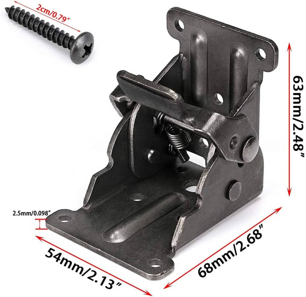 Self-lock folding table leg hinge bracket with mounting plate and screw set