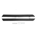 Black driver and passenger side rocker panel set with mounting hardware for golf cart.