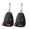Black remote key fob with two buttons and metal key blade, red Panic label