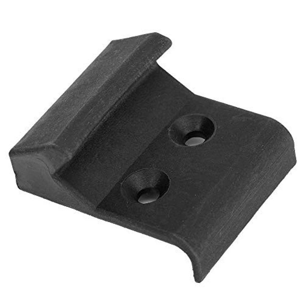 Black ABS jaw protector clamp cover with two round holes and curved base