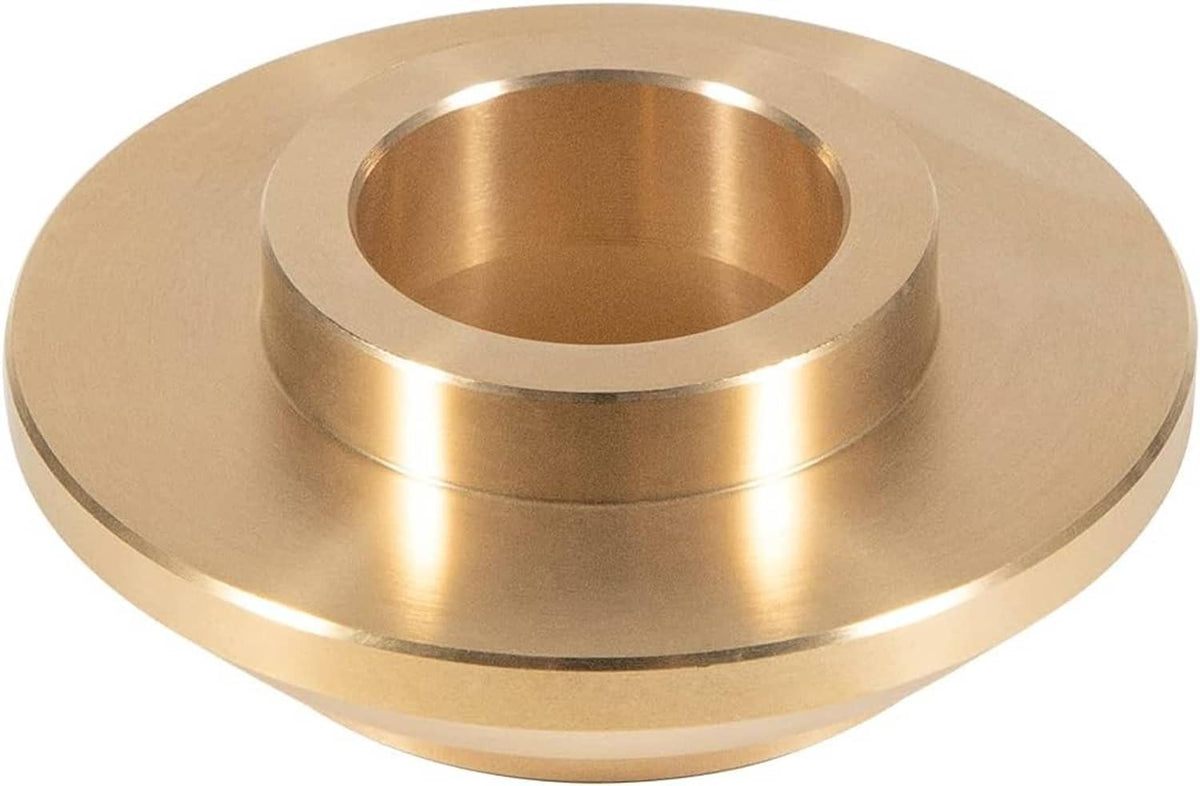 Gold thrust washer for outboard propeller installation, with central bore opening