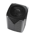 Black mesh air conditioner cover fitted over top and vented front sides