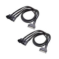 Two fan splitter cables with SATA and adapter ends, black braided