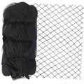 Black heavy duty garden netting roll with square 5/8-inch mesh grid.
