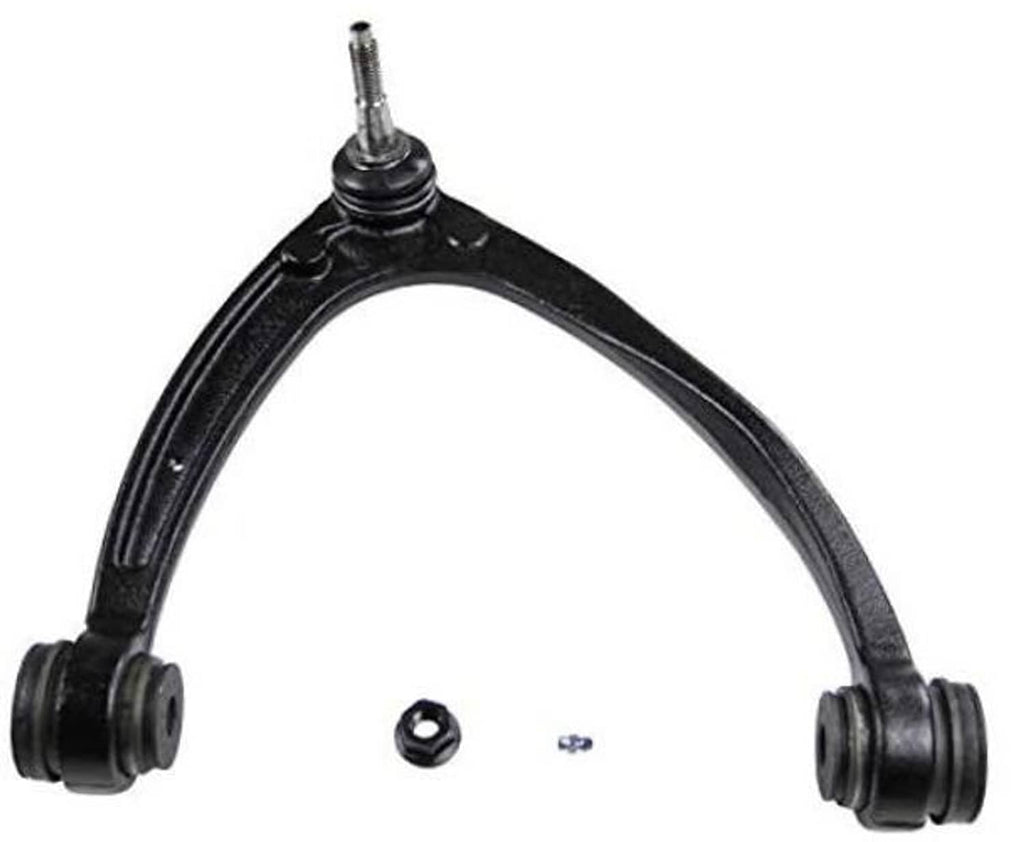 Front right upper suspension control arm with ball joint, black metal link and bushings