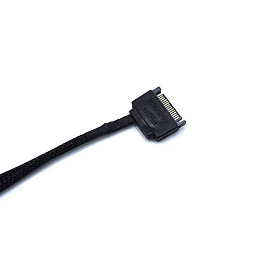 Braided black adapter cable with SATA connector plug end