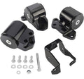 Black engine swap mount kit with brackets, hardware bolts, and washers set