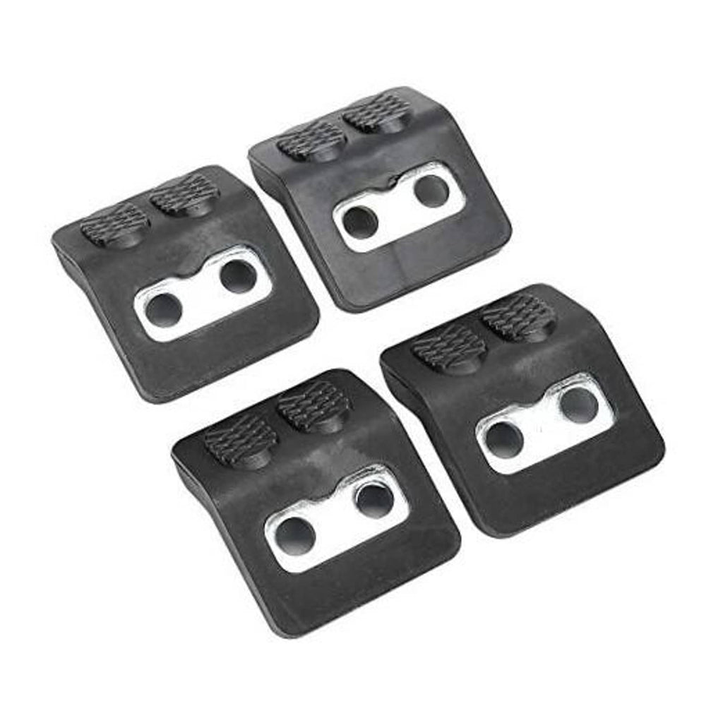 Set of 4 black tire changer jaw protectors with silver bolt holes and textured grips