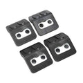 Set of 4 black tire changer jaw protectors with silver bolt holes and textured grips