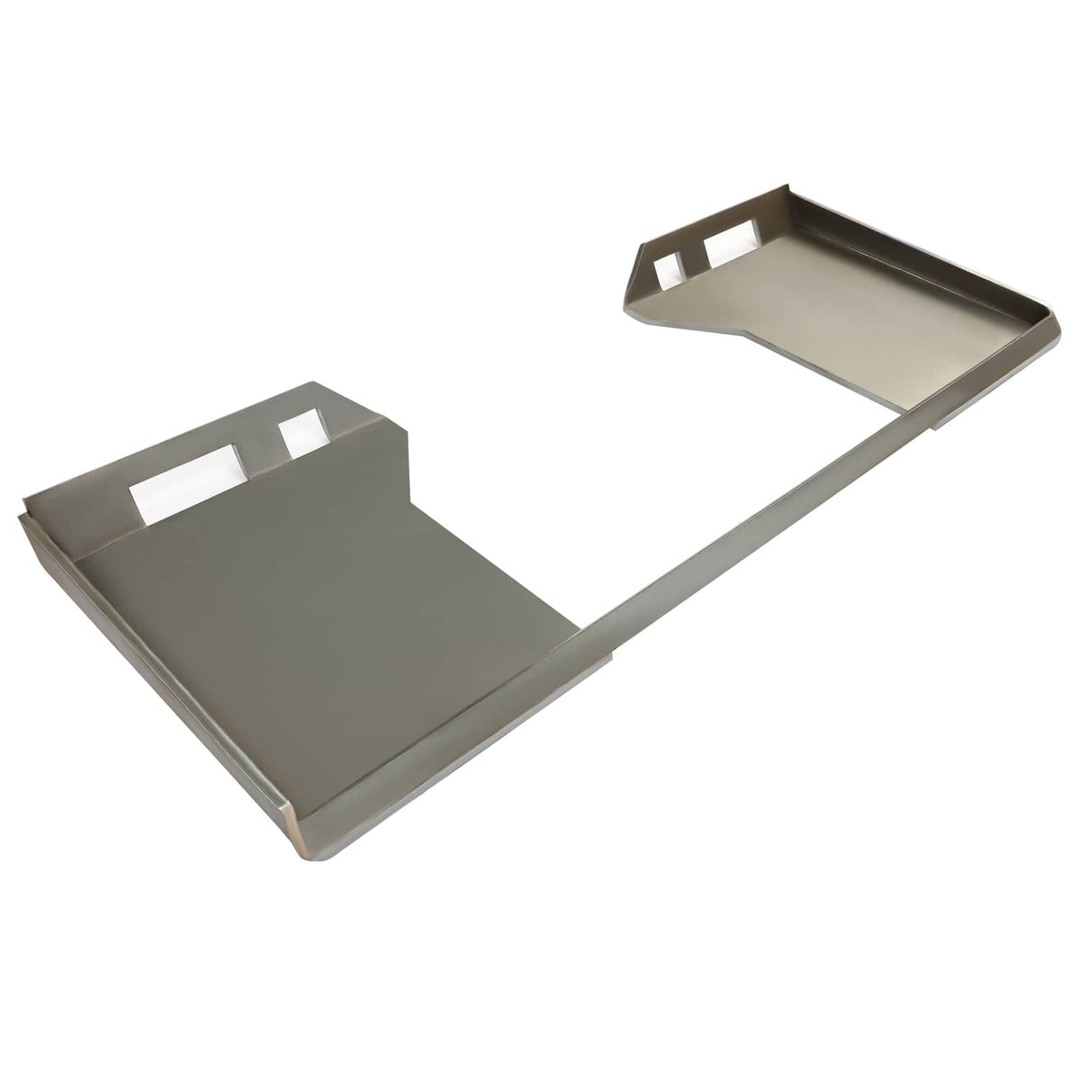 Gray metal quick tach mounting plate adapter with two fork-like ends