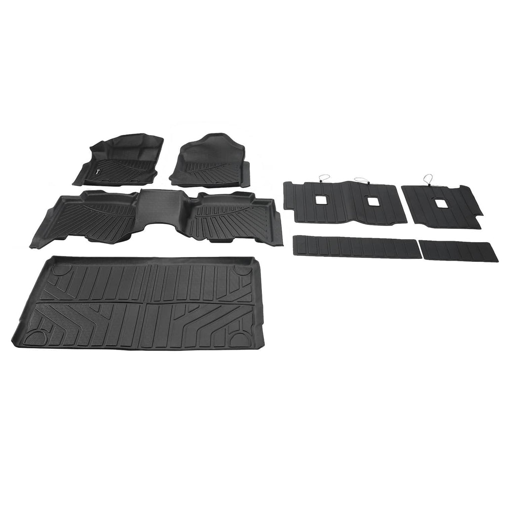 Black all-weather floor mats set with front and rear liners plus a larger cargo liner.