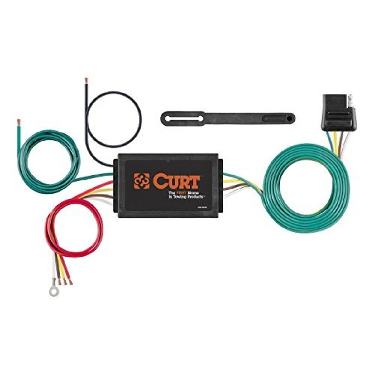 Trailer tail light converter kit with black control box and colored wiring