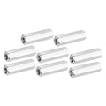 Stainless steel M4 threaded coupling nut set, long hex sleeve (8 pack)