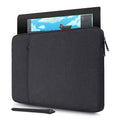 Black padded drawing tablet sleeve case with zipper and tablet front opening