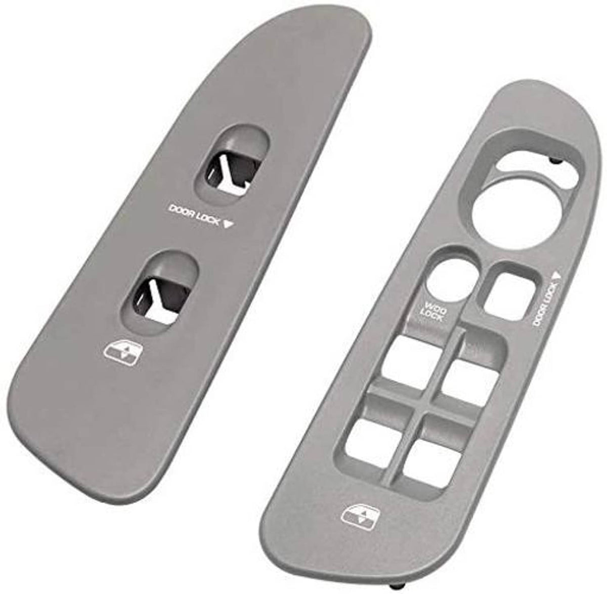 Grey window switch panel set with door lock switches and window control buttons