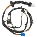 Rear door wiring harness with corrugated loom, black cable, and multi-pin connectors