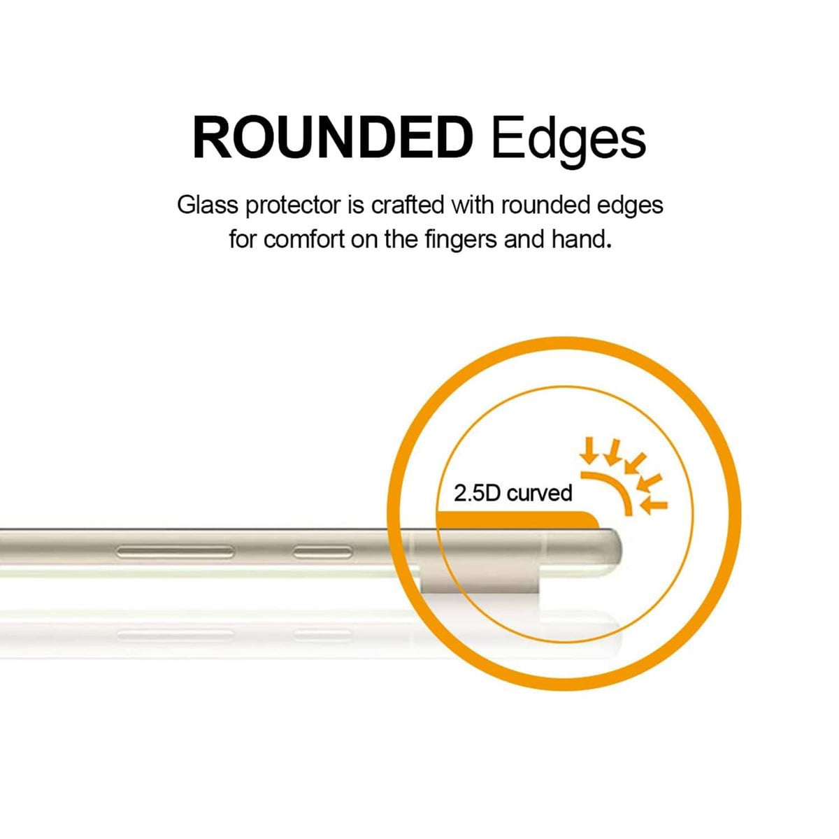 Tempered glass screen protector for Pixel 7 with 2.5D rounded edges for comfort