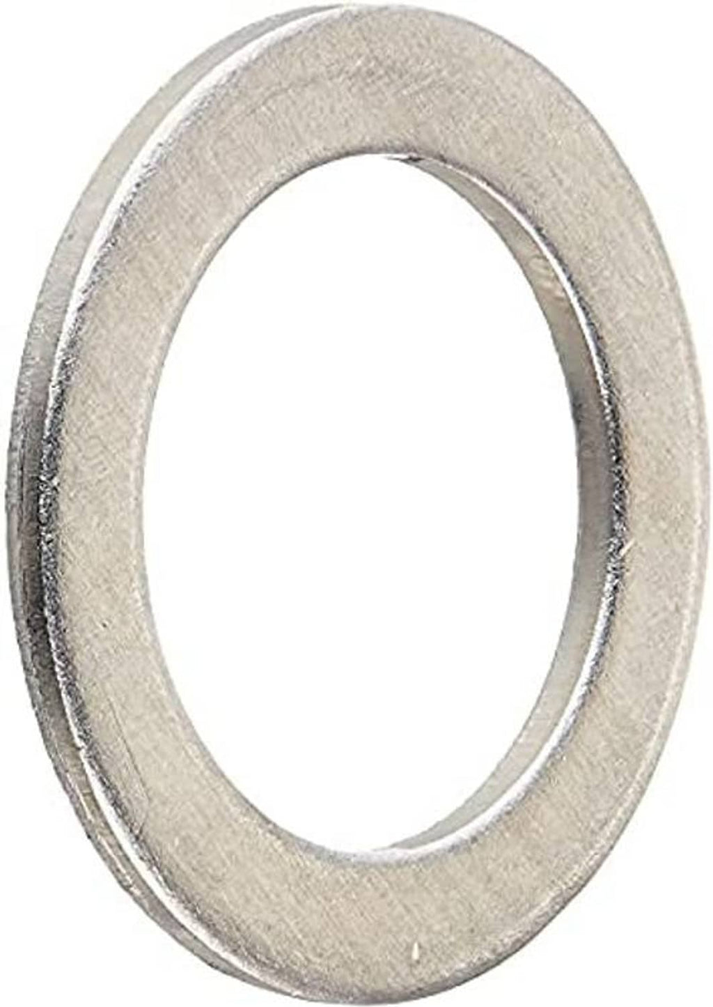 Metal oil drain plug gasket washer ring with round inner hole, silver finish