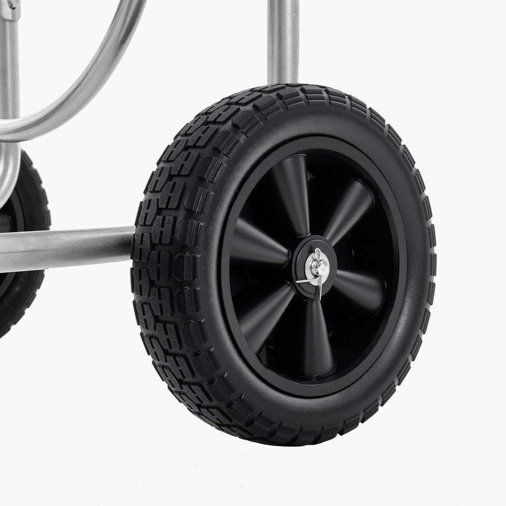 Uimoso hose reel cart wheel with thick tread tire and center hub