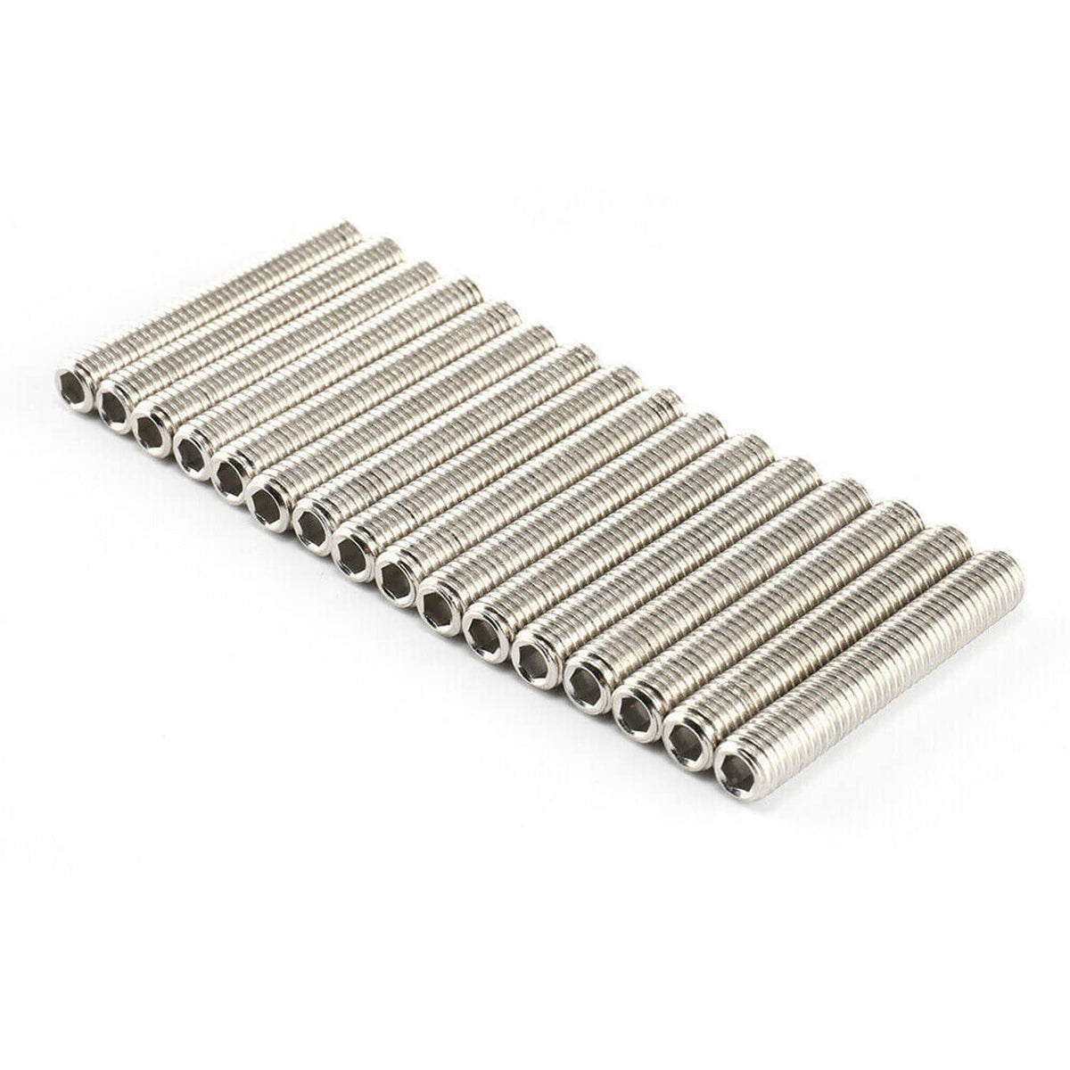 Stainless steel exhaust manifold studs, 16-piece kit with threaded shafts