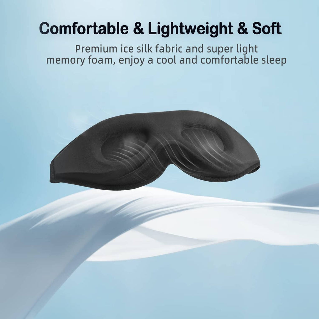 Coral red sleep eye mask with curved full coverage and soft padded design
