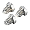 Set of 3 silver hex-head threaded bolts with washer-style base for floor jack handles