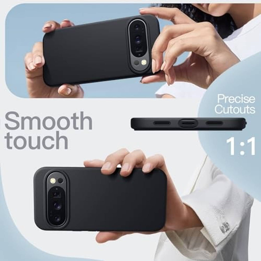 Obsidian black silicone case with slim profile, front screen lip and camera cutout