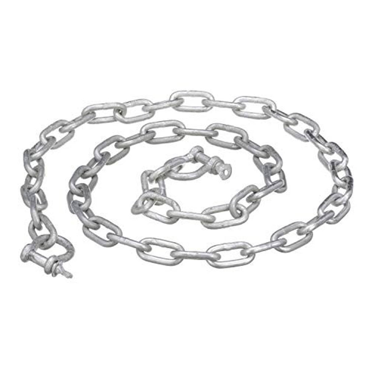 Galvanized steel lead chain with interlocking round links