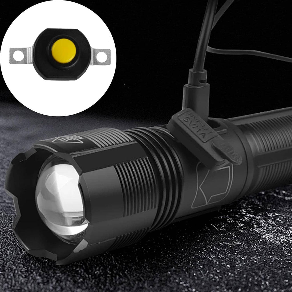 Mini latching push button switch, yellow cap on black housing with metal terminals