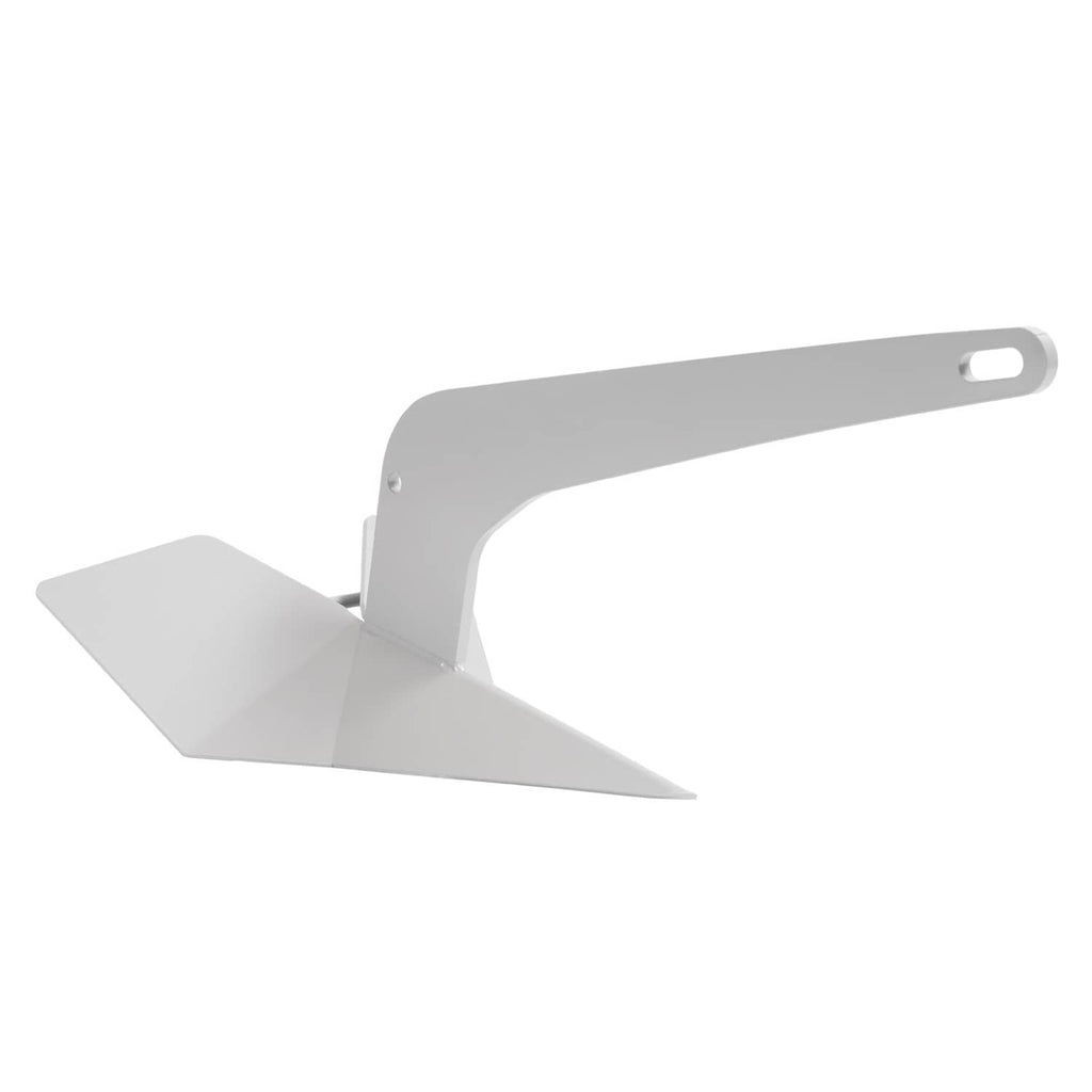 Triangular wing anchor matte gray, three-quarter view with central shank and flukes