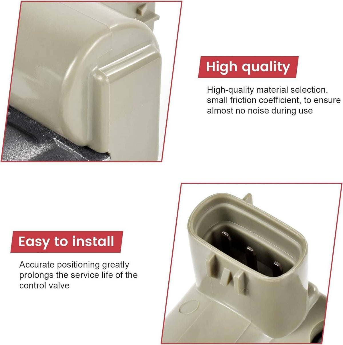 Idle air control valve close-up of beige plastic cover and molded sensor connector