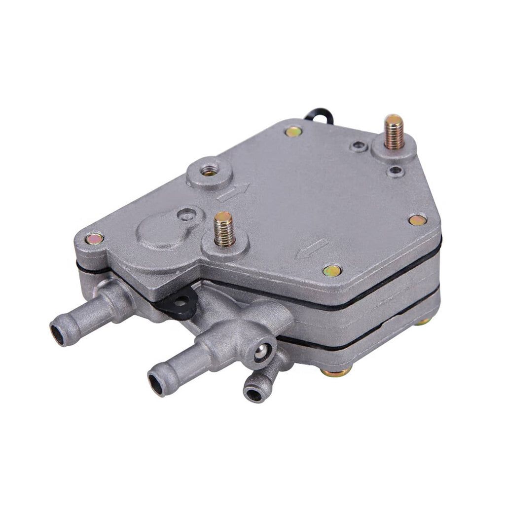ATV fuel pump and valve assembly with two inlet ports and mounting holes