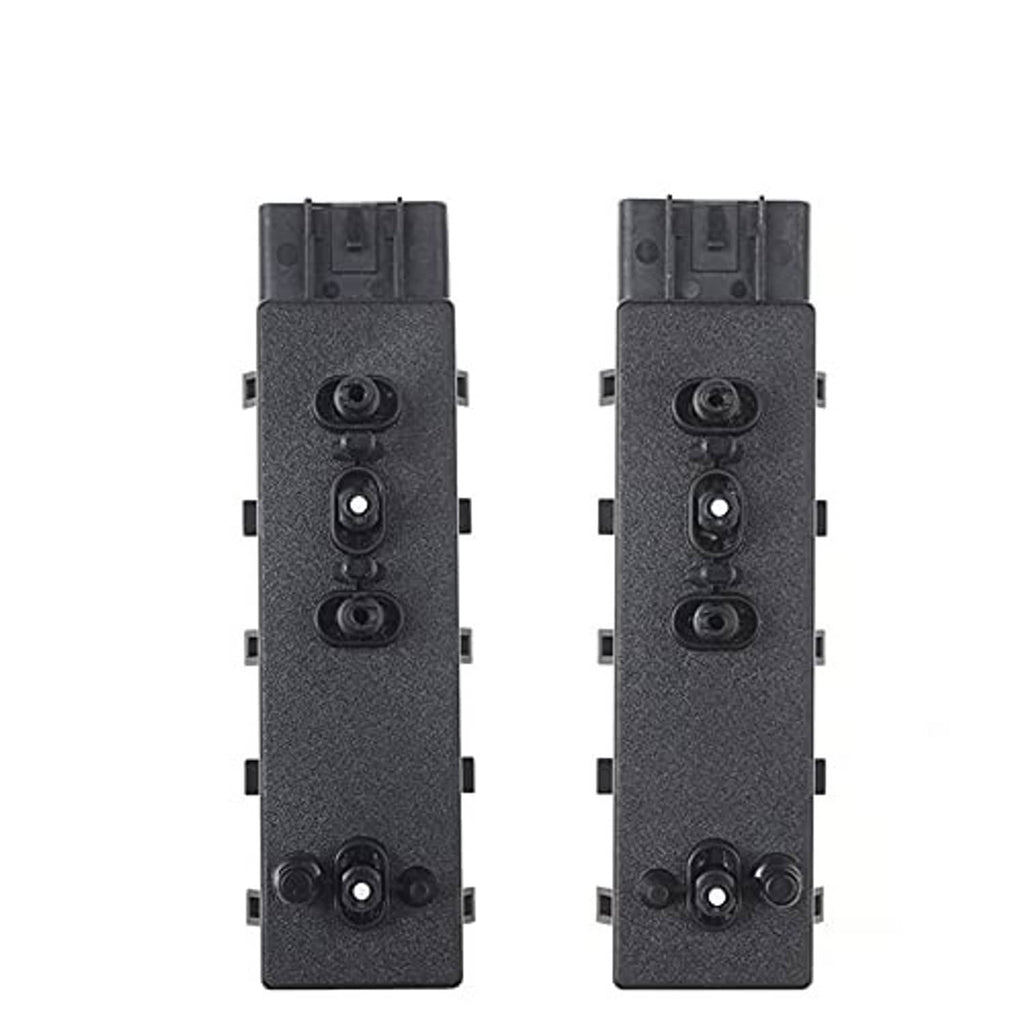 Car power seat control switch pair, dark gray switch panels with knob controls