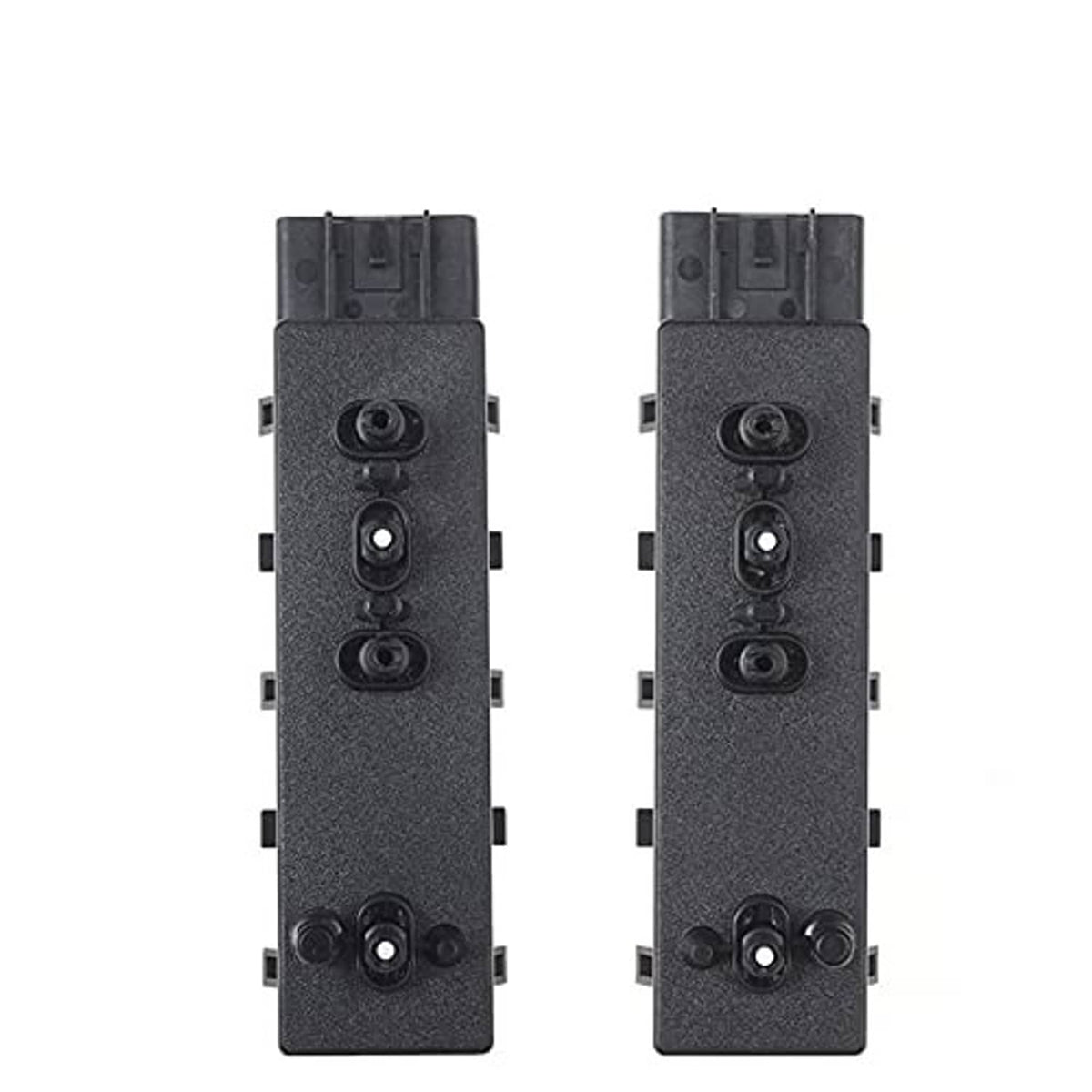 Car power seat control switch pair, dark gray switch panels with knob controls