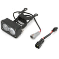Black 3-inch LED headlight lamp with bracket, cables, and connectors
